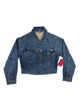 Levi Strauss Signature Womens Easy Trucker Jacket XS Blue Denim Relaxed Fit